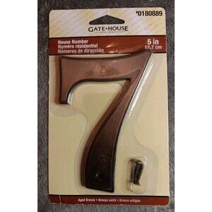 Gatehouse house number 7 AGED BRONZE 5" House Number